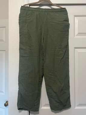 Coldwater Creek cotton Olive Green Relaxed Casual Pants